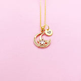 Gold Moon Star Charm Necklace Personalize Customize Jewelry, N4109
