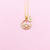 Gold Moon Star Charm Necklace Personalize Customize Jewelry, N4109