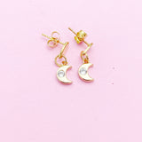 Gold Moon Stud Earrings, N4149