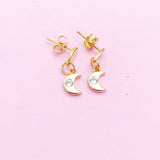 Gold Moon Stud Earrings, N4149
