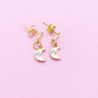 Gold Moon Stud Earrings, N4149