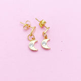 Gold Moon Stud Earrings, N4149