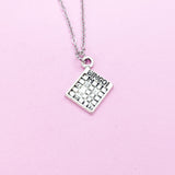 Bingo Charm Necklace, Silver Tone, Game Lover Gift