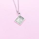 Bingo Charm Necklace, Silver Tone, Game Lover Gift