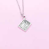 Silver Bingo Charm Necklace, Bingo Game Charm, Christmas Gift, N380