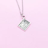 Silver Bingo Charm Necklace, Bingo Game Charm, Christmas Gift, N380