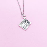 Silver Bingo Charm Necklace, Bingo Game Charm, Christmas Gift, N380