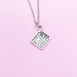 Bingo Charm Necklace, Silver Tone, Game Lover Gift