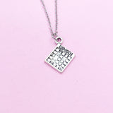 Bingo Charm Necklace, Silver Tone, Game Lover Gift