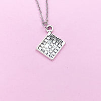 Silver Bingo Charm Necklace, Bingo Game Charm, Christmas Gift, N380