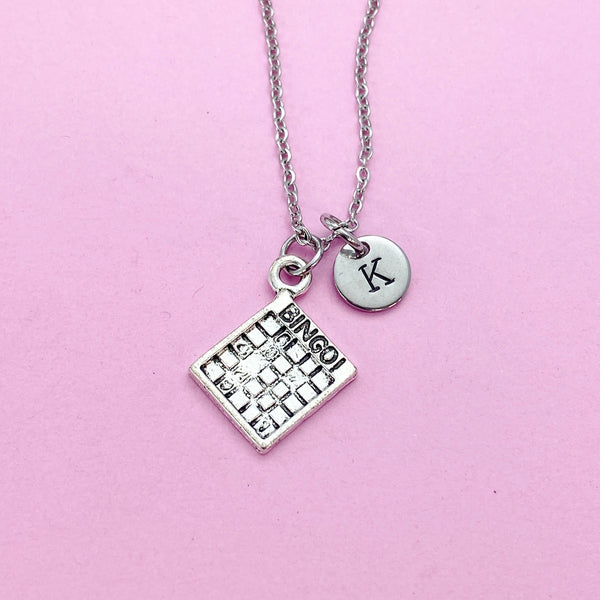 Silver Bingo Necklace, Bingo Club Gift, N1883