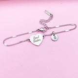 Silver Soul Sister Charm Bracelet, Stainless Steel Soul Sister Bracelet Personalize Customize Jewelry D291