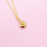 Gold Fortune Cookie Charm Necklace, N3105
