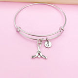 Silver Hockey Sticks Charm Bracelet, BN156