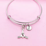 Silver Hockey Sticks Charm Bracelet, BN156