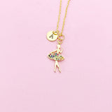 Gold Ballet Dance Girl Necklace, Ballet Necklace, Ballet Gift, Dance School Gift, Ballet School Gift, Ballet Gift, N3766