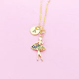Gold Ballet Dance Girl Necklace, Ballet Necklace, Ballet Gift, Dance School Gift, Ballet School Gift, Ballet Gift, N3766