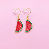 Gold Red Watermelon Charm Earrings Everyday Gifts Ideas Personalized Customized Made to Order Jewelry, AN2970
