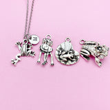 Silver Frog Necklace, Personized Charm Necklace, AN5034