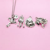 Silver Frog Necklace, Personized Charm Necklace, AN5034