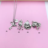Silver Frog Necklace, Personized Charm Necklace, AN5034