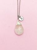 Rose Quartz Necklace, Natural Rose Quartz Gemstone Jewelry N3905