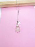 Rose Quartz Necklace, Natural Rose Quartz Gemstone Jewelry N3905