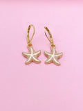 Gold Starfish Earrings, Nautical Earrings, N3190