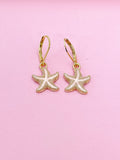 Gold Starfish Earrings, Nautical Earrings, N3190