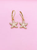Gold Starfish Earrings, Nautical Earrings, N3190