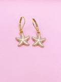 Gold Starfish Earrings, Nautical Earrings, N3190