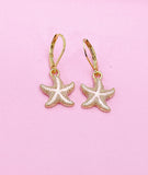 Gold Starfish Earrings, Nautical Earrings, N3190