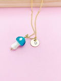 Mushroom Charm Necklace Mycology School Student Mycologist Gifts Idea Personalize Customize Made to Order, ZN5037