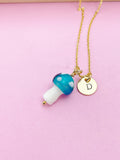 Mushroom Charm Necklace Mycology School Student Mycologist Gifts Idea Personalize Customize Made to Order, ZN5037