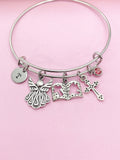 Guardian Angel Cross Bible Dove Charm Bracelet Personalize Customize Jewelry, N5568