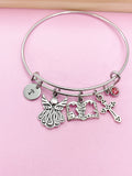 Guardian Angel Cross Bible Dove Charm Bracelet Personalize Customize Jewelry, N5568