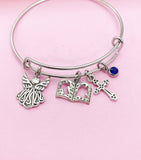 Guardian Angel Cross Bible Cross Dove Charm Bracelet Personalize Customize Jewelry, N5572