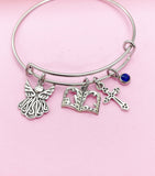 Guardian Angel Cross Bible Cross Dove Charm Bracelet Personalize Customize Jewelry, N5572