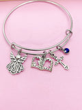 Guardian Angel Cross Bible Cross Dove Charm Bracelet Personalize Customize Jewelry, N5572