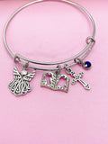 Guardian Angel Cross Bible Cross Dove Charm Bracelet Personalize Customize Jewelry, N5572
