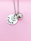 Volleyball Coach Necklace in Silver, Keychain and Bracelet in Option, AN115