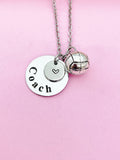 Volleyball Coach Necklace in Silver, Keychain and Bracelet in Option, AN115