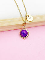 Natural Sugilite  Necklace in Gold, Best Mother's Day Gift, N4701