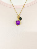 Natural Sugilite  Necklace in Gold, Best Mother's Day Gift, N4701