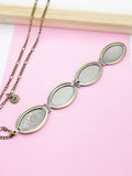 Flower Locket Necklace in Bronze Personalize Customize Jewelry, AN1792