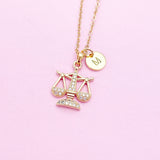 Justice Scale Necklace in Gold, Best Christmas Gift for Lawyer Law School Paralegal Judge, N4112