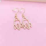 Gold Rocket Earrings in Gold or Silver, N2743