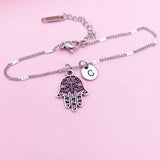 Palm Hamsa Hand Bracelet in Silver, Keychain and Necklace in Option, N2618