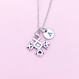 Tic Tac Toe Necklace in Silver, Keychain and Bracelet in Option, N377