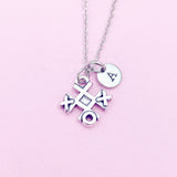 Tic Tac Toe Necklace in Silver, Keychain and Bracelet in Option, N377